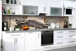 Наклейка на скинали Zatarga на кухню «Пятнистое сафари» 600х2500 мм виниловая 3Д наклейка кухонный фартук самоклеящаяся