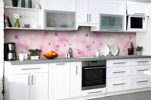 Наклейка на скинали Zatarga на кухню «Розовые грёзы» 600х2500 мм виниловая 3Д наклейка кухонный фартук самоклеящаяся