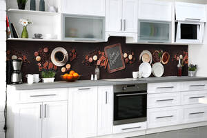 Наклейка на скинали Zatarga на кухню «Шоколад и кофе» 600х3000 мм виниловая 3Д наклейка кухонный фартук самоклеящаяся