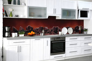 Наклейка на скинали Zatarga на кухню «Шоколадный самородок» 600х3000 мм виниловая 3Д наклейка кухонный фартук