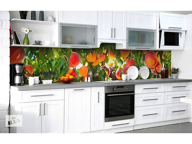 Наклейка на скинали Zatarga на кухню «Сочные персики» 600х2500 мм виниловая 3Д наклейка кухонный фартук самоклеящаяся