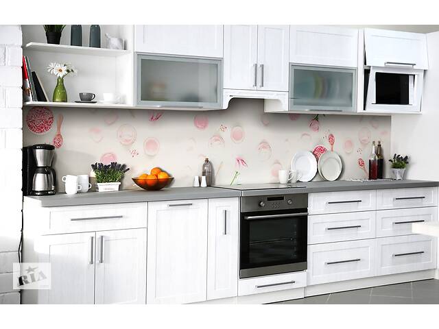 Наклейка на скинали Zatarga на кухню «Суфле из розы» 600х2500 мм виниловая 3Д наклейка кухонный фартук самоклеящаяся