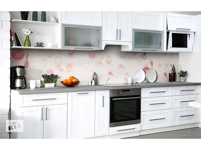 Наклейка на скинали Zatarga на кухню «Суфле из розы» 600х3000 мм виниловая 3Д наклейка кухонный фартук самоклеящаяся