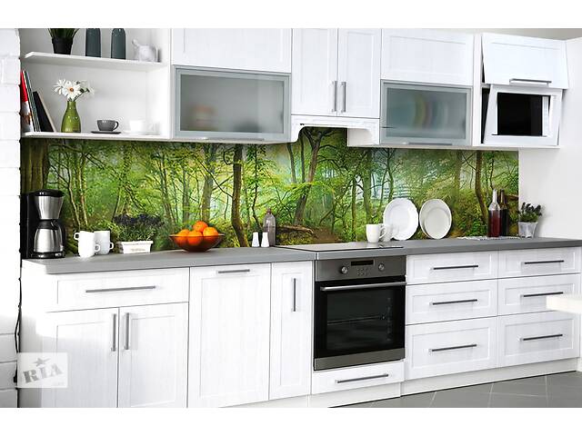 Наклейка на скинали Zatarga на кухню «Таинсвенный лес» 600х3000 мм виниловая 3Д наклейка кухонный фартук самоклеящаяся