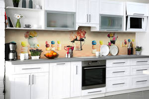 Наклейка на скинали Zatarga на кухню «Цветный макарунсы» 600х2500 мм виниловая 3Д наклейка кухонный фартук самоклеящаяся