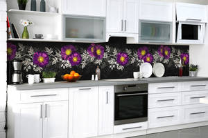 Наклейка на скинали Zatarga на кухню «Цветочная дорожка» 600х3000 мм виниловая 3Д наклейка кухонный фартук самоклеящаяся