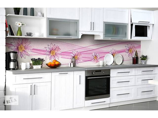 Наклейка на скинали Zatarga на кухню «Цветочный танец» 600х2500 мм виниловая 3Д наклейка кухонный фартук самоклеящаяся