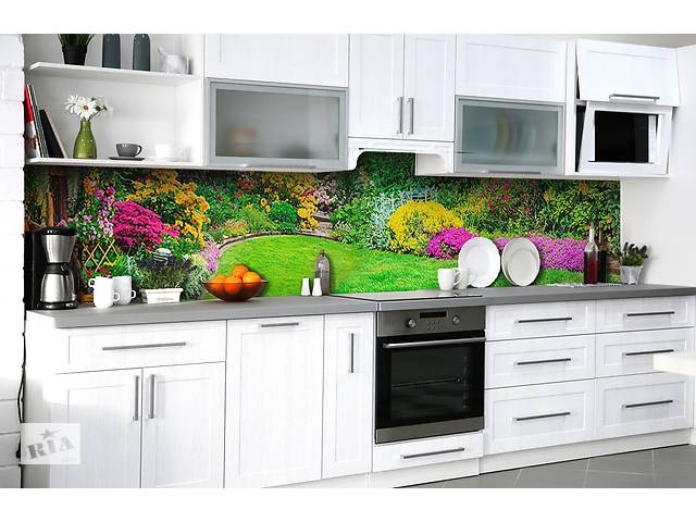 Наклейка на скинали Zatarga на кухню «Ухоженый сад» 600х2500 мм виниловая 3Д наклейка кухонный фартук самоклеящаяся