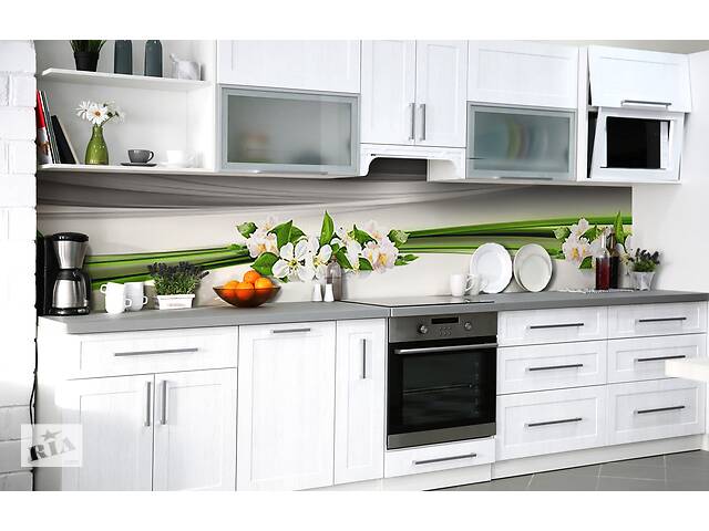 Наклейка на скіналі Zatarga на кухню «Вінок квітучої вишні» 650х2500 мм вінілова 3Д наклейка кухонний фартух