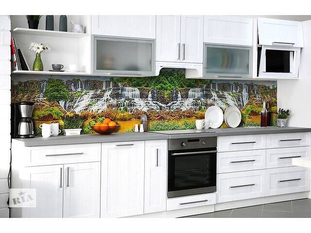 Наклейка на скинали Zatarga на кухню «Волшебство водопадов» 600х2500 мм виниловая 3Д наклейка кухонный фартук