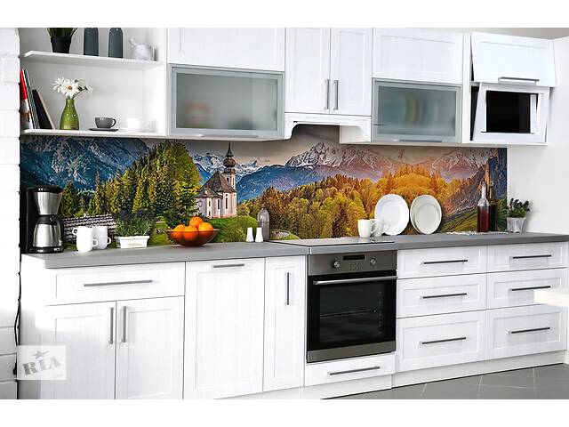 Наклейка на скинали Zatarga на кухню «Вид на Монблан» 600х2500 мм виниловая 3Д наклейка кухонный фартук самоклеящаяся