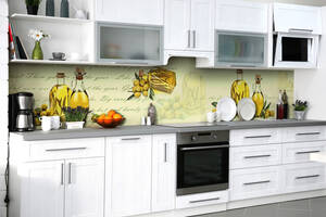 Наклейка на скинали Zatarga на кухню «Запасы оливы» 650х2500 мм виниловая 3Д наклейка кухонный фартук самоклеящаяся