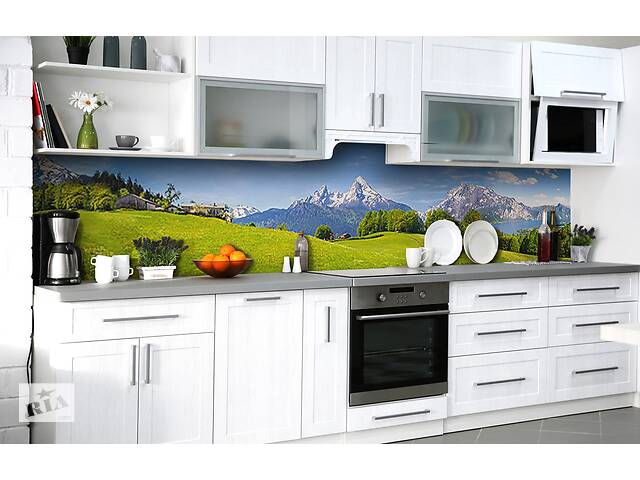 Наклейка на скинали Zatarga на кухню «Заснеженные пики» 600х2500 мм виниловая 3Д наклейка кухонный фартук самоклеящаяся