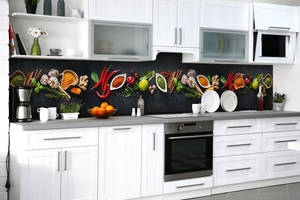Наклейка на скинали Zatarga на кухню «Жгучие специи» 650х2500 мм виниловая 3Д наклейка кухонный фартук самоклеящаяся
