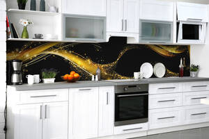 Наклейка на скинали Zatarga на кухню «Золотое волшебство» 600х3000 мм виниловая 3Д наклейка кухонный фартук самоклеящ...
