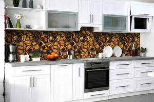 Наклейка на скіналі Zatarga на кухню «Золоті зливки» 600х3000 мм вінілова 3Д наклейка кухонний фартух самоклеюча