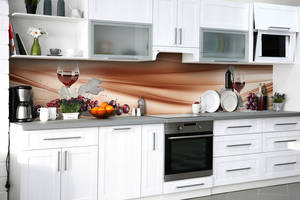 Наклейка на скинали Zatarga на кухню «Зрелое вино» 600х2500 мм виниловая 3Д наклейка кухонный фартук самоклеящаяся