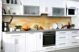 Наклейка на скинали Zatarga на кухню «Зыбучие пески» 600х2500 мм виниловая 3Д наклейка кухонный фартук самоклеящаяся