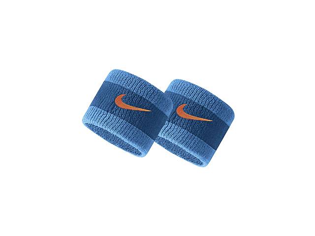 Напульсник NIKE SWOOSH WRISTBANDS 2 PK MARINA/LASER BLUE/RUSH ORANGE OSFM - N.000.1565.446.OS