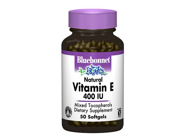 Натуральний Витамин Е 400IU Bluebonnet Nutrition 50 желатиновых капсул