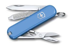 Нож-брелок Victorinox Classic SD Colors Summer Rain 58 мм 7 функций Синий (0.6223.28G)