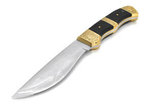 Нож для кемпинга SC-8114, Steel + black wood, Чехол