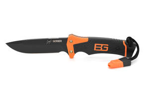 Нож для кемпинга SC-822, Black-Orange, Чехол