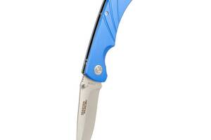 Нож складной нержавеющее лезвие MASTERTOOL TITAN 201х33х16 мм Blue (79-0122)