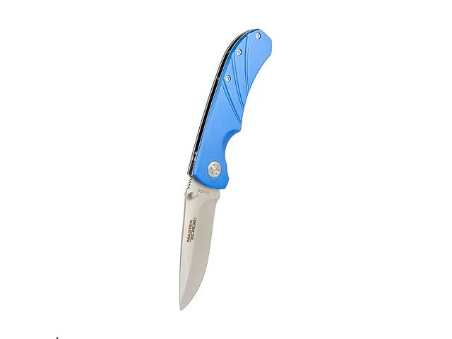 Нож складной нержавеющее лезвие MASTERTOOL TITAN 201х33х16 мм Blue (79-0122)