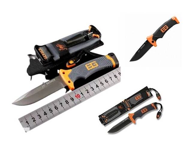 Нож туристический из высокоуглеродистой стали и с Rubber рукоятью gerber bear grylls ultimate