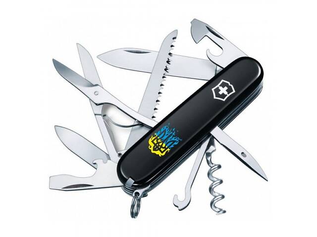 Нож Victorinox Huntsman Ukraine 91мм Огненный Трезубец (1049-Vx13713.3_T0316u)