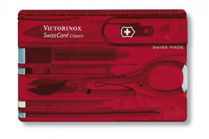 Нож Victorinox SwissCard Transparent Красный (1049-Vx07100.T)