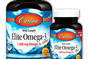Омега-3 Carlson Labs 1600 мг 120 капсул Лимон (22749)