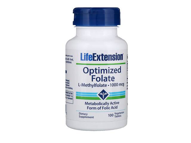 Оптимизированный фолат Life Extension Optimized Folate 1000 мкг 100 таблеток (LEX19391)