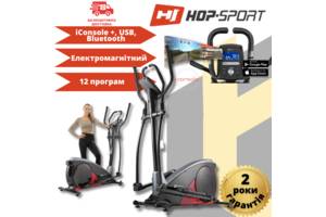 Орбітрек електромагнітний Hop-Sport HS-060C Blaze червоний iConsole+ мат (2020), Bluetooth, USB, до 150 кг