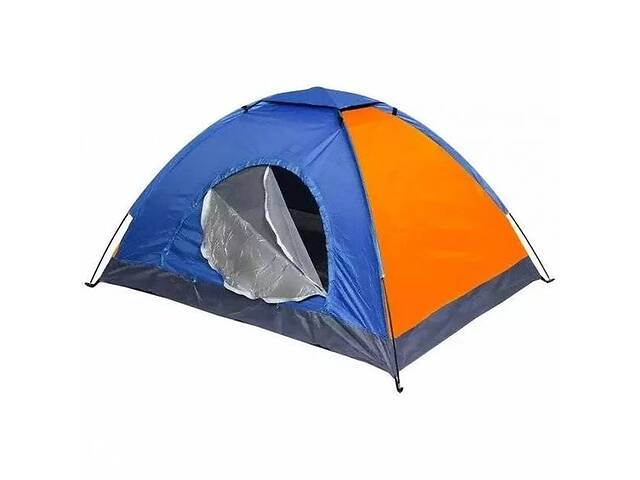 Палатка туристическая одноместная Camp Tent 2х1х1.1м кемпинговая Синий с оранжевым
