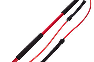 Палка гимнастическая с эспандерами PRO-SUPRA F-932 100см Черно-красный