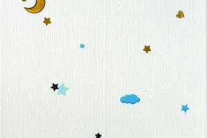 Панель стеновая 3D 700*700*4mm звезды и луна белом фоне (D) SW-00001970