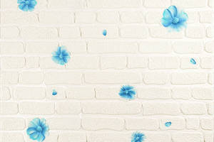 Панель стеновая 3D 700х770х4мм голубые цветы (D) SW-00001977