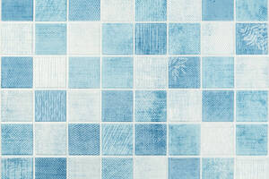 Панель стеновая 3D 700х770х4мм мозаика голубая (D) SW-00002009