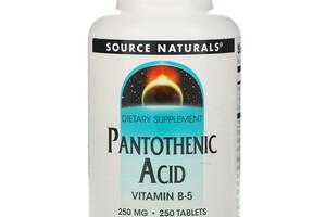 Пантотеновая кислота Source Naturals Pantothenic Acid Витамин В-5 250 мг 250 таблеток