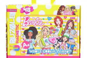 Пазли магнітні 1 вересня Barbie А4 48 деталей розвиваємося граючи для маленьких