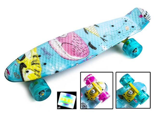 Penny Board 'Cool Cat' Светящиеся колеса