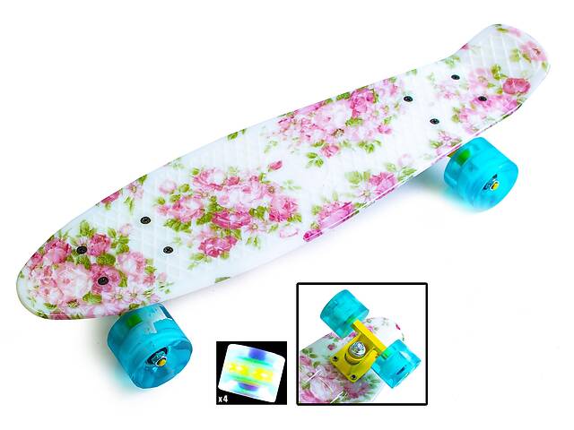 Penny board 'Flowers'. Світяться колеса