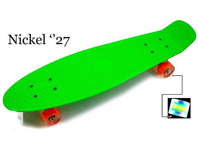 Пенниборд (Penny Board) с подсветкой Nickel 27 Green