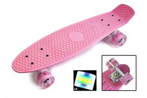 Пенниборд Penny Board с подсветкой Pastel Series Нежно-розовый