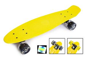 Пенниборд Penny Board с подсветкой зеленые колеса Violet