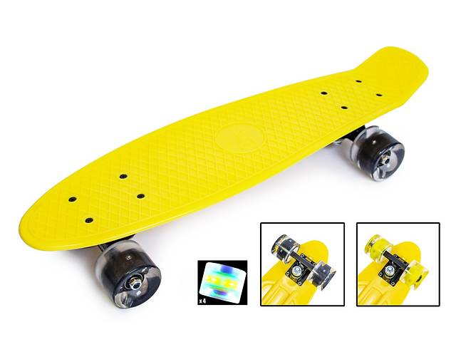 Пенниборд Penny Board с подсветкой зеленые колеса Violet