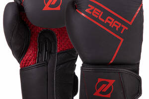 Перчатки боксерски Zelart VL-3149 12oz Черный-красный