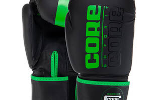 Перчатки боксерские BO-8540 Core 12oz Черно-салатовый (37568006)